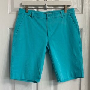 Lauren Ralph Lauren Women's Turquoise Bermuda Shorts Flat Front  Size 6